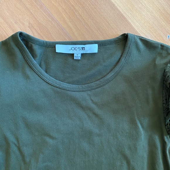 H&M Dark Green Lace Accent Long Sleeve Top - Picture 2 of 3